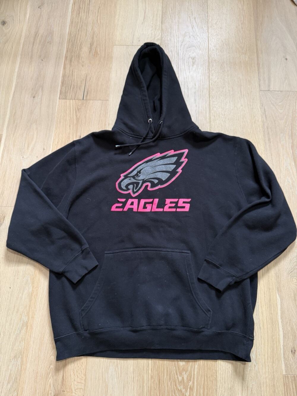 Philadelphia Eagles Fly FOCO Hoodie Sweatshirt Women’s XXL Black PINK NFL *flaw